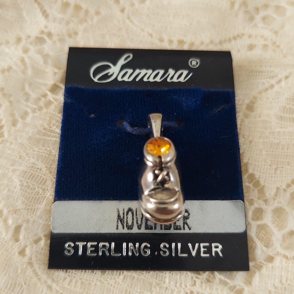 Sterling Silver November Baby Shoe Charm or Pendant by Samara